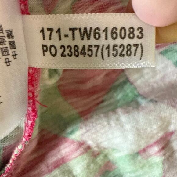 Tommy Bahama Tropical Pink Sleeveless Faux Wrap Dress Womens Size M - Picture 7 of 7